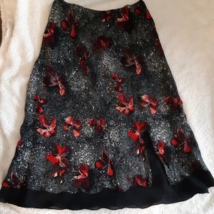 Vintsge Floral orchids skirt .